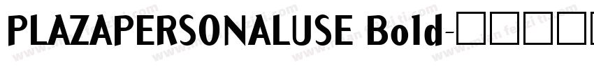 PLAZAPERSONALUSE Bold字体转换